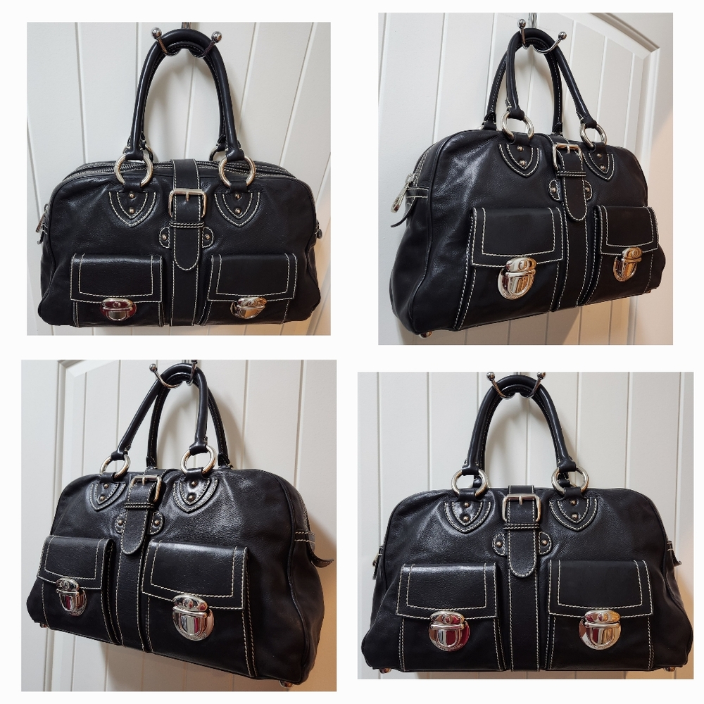 Marc Jacobs Black Leather Satchel with Silver Details - Picture 3 of 16